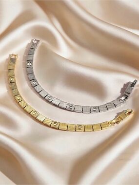 Classic Screw Ribbed Link Bracelet  NWT 18KT Gold Plated Pick 1